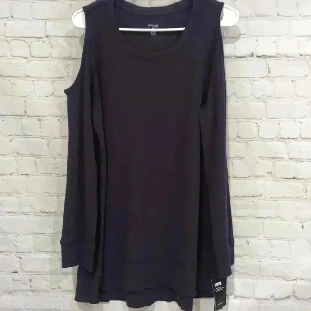 Style & Co Thermal Cold Shoulder Tunic Sweater